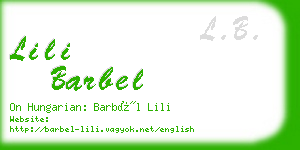 lili barbel business card